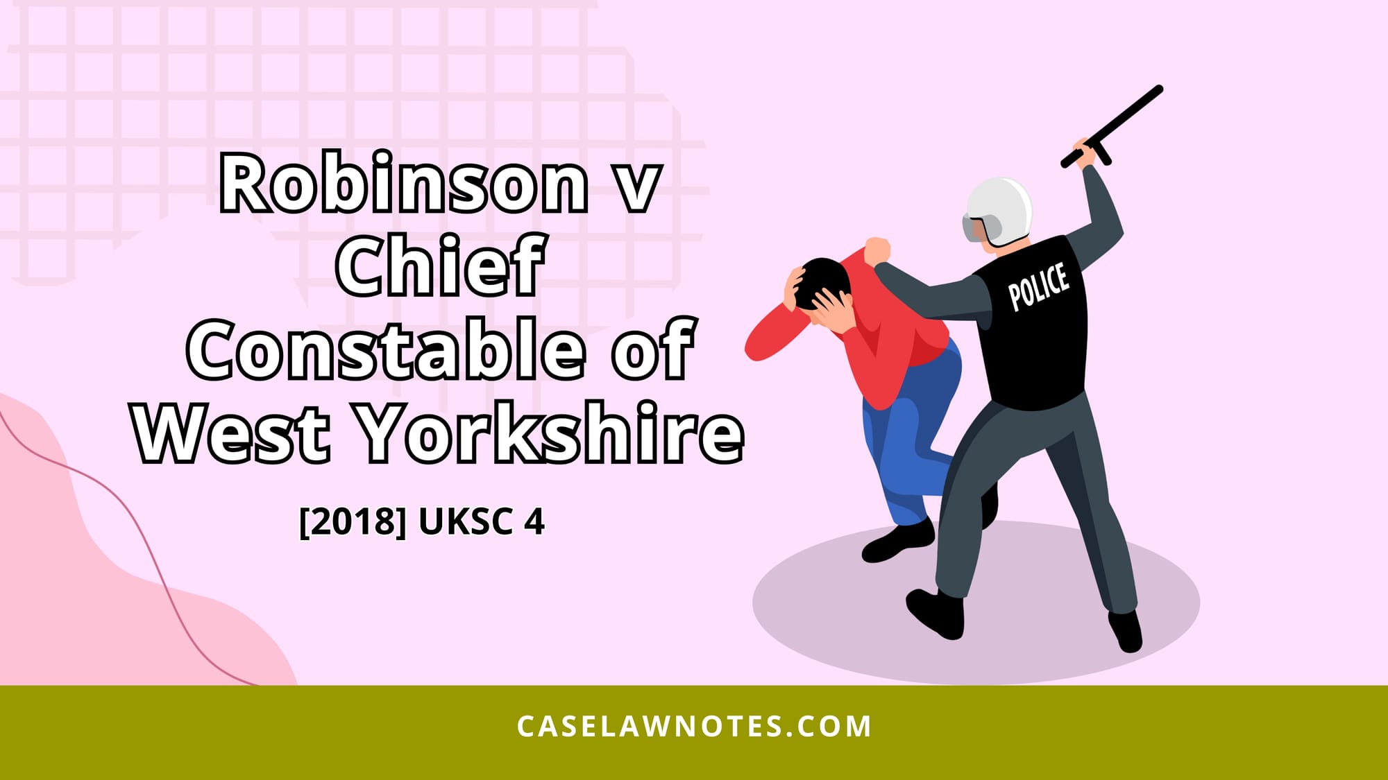 Robinson v Chief Constable of West Yorkshire - police negligence - police liability - duty of care